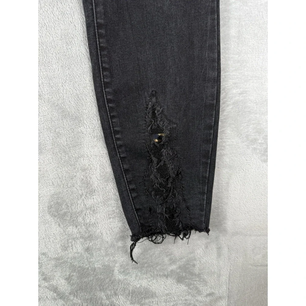 Judy Blue‎ Jeans Womens 11/30 Black Destroyed Mid Rise Skinny